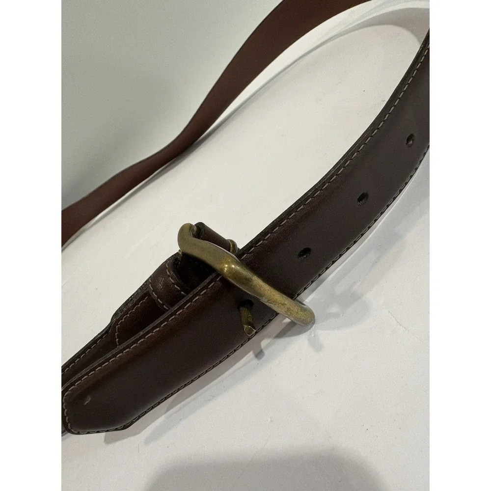 Coach Brown Leather Belt Men's Sz 40-42 Estimated Brass Buckle Genuine Leather